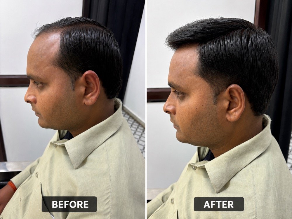 Custom Hairline Design - Before and After